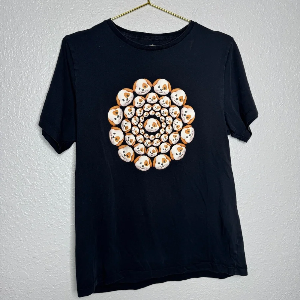 Rare Apple HQ Kaleidoscope dog Black t-shirt‎ Medium